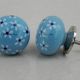 Turquoise Blue Flower Knob (1)